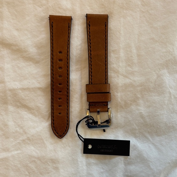 Shinola Other - Shinola British Tan Leather Watch Strap with Silver Buckle - mint condition.